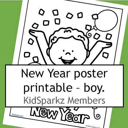 Decorate the new year poster (boy).