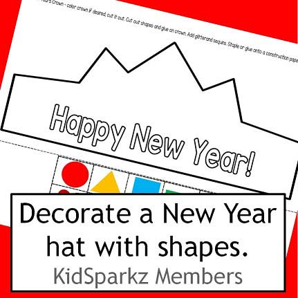 New Year cut and paste shapes crown. 