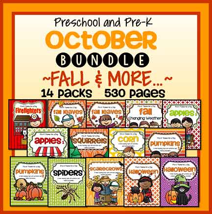 October theme bundle for preschool
