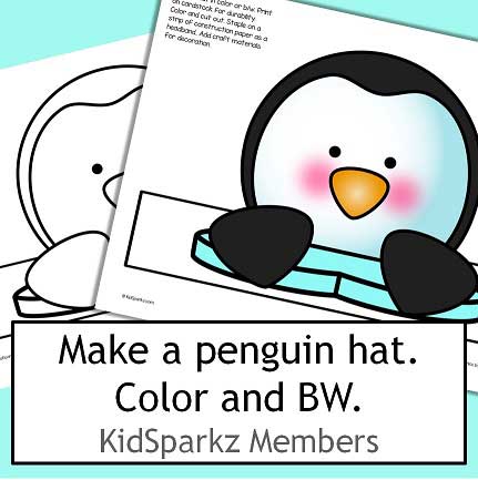 Penguin hat to make, in color and b-w.