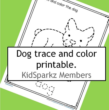 Dog trace and color printable