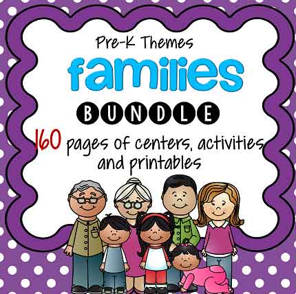 Families Themes Bundle for preschool and pre-K.  Includes 4 units.Picture
