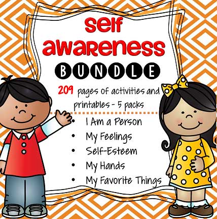 The Self Awareness bundle includes all 5 packs at a great discounted price.  Perfect for your All About Me theme unit