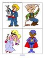 Costumes theme flashcards set.  12 cards. Use for discussion, vocabulary, matching.