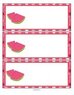 Name and label cards - 2 designs, 2 pages. Watermelon theme