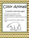 Color animals printables b/w. An animal for each of 10 colors. Horse, koala, snake, polar bear, kangaroo, panther, kitten, butterfly, pig and whale