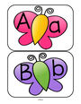 Butterflies match-up cards - match upper and lower case letters.