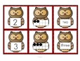 Set of number cards with an owl theme, 0-10. 