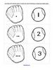 Baseball mitts and balls center - match numbers to sets of dots.