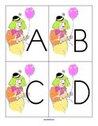 Clowns alphabet flash cards