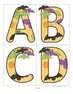 Halloween bats large alphabet flashcards.