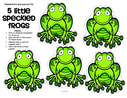 5 little speckled frogs rhyme for preschool