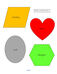 Shapes cutting practice 2 - color and b/w. Rhombus, heart, hexagon and oval.
