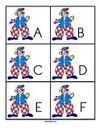 Circus clowns alphabet flashcards.