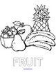 Fruit coloring printable poster.