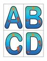 Ocean animals large alphabet flashcards