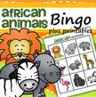 African animals bingo matching game, plus supporting printables. 