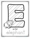 E is for elephant trace and color printable