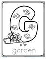 G is for garden alphabet trace and color printable.