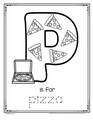 P is for pizza alphabet trace and color printable