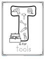 T is for tools alphabet trace and color printable
