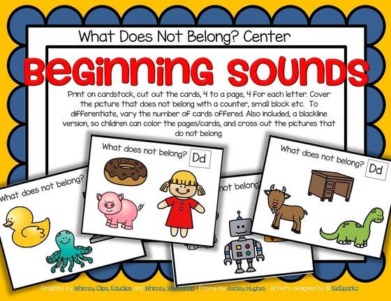 Beginning sounds of words pack for pre-K and kindergarten