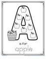 A is for apple trace and color printable