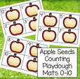 Apple seeds counting play dough mats 0-10.  