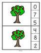Count and clip apple trees - Clip a clothespin on the number that describes the set. 0-10