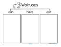 Walruses CAN-HAVE-EAT graphic organizer. 