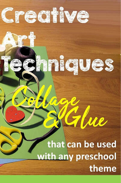 Creative art techniques using collage and glue for preschool