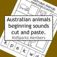 Australian animals beginning sounds cut and paste