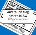 Australian flag poster in b-w