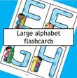 Back to school theme large letters, full alphabet flash cards. 