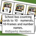  Back to school bus number cards 0-10