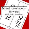 Back to School room labels - emergent reading. 18 words