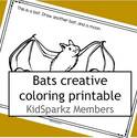 Bats theme creative coloring printable - finish the picture