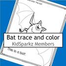 Bats theme tracing printable.
