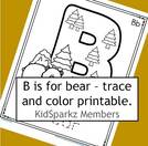 B is for bear printable. 
