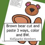 Brown bear cut and paste, 3 ways