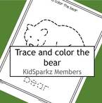 Bear trace and color printable