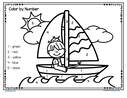 Boats - color by number printable. 