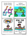 Row, Row Row Your Boat foldable booklet, in both color and bw. 