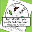 Butterfly life cycle spinner and cover craft.