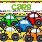Cars theme numbers, letters, shapes and colors hands-on activities
