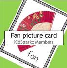 Chinese fan large word/picture card.