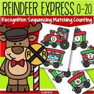 Children make the Reindeer Express Christmas train with numbers from 0-20.