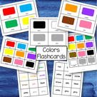 Set of colors flashcards and lotto matching games, including color names in color and b/w. 