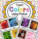 Teach colors with lots of activities made using bright real-life photos