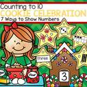 Count cookie cards showing numbers 7 different ways onto numbered mats. 
